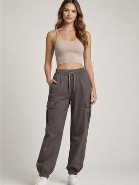 Snowflake Women’s Cargo Jogger Pants Gray Medium/Large